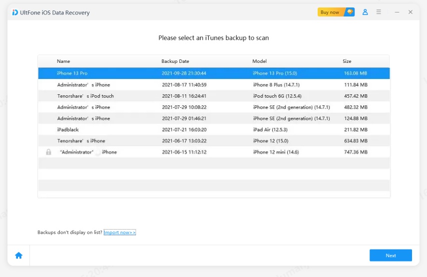 Restaurar contactos desde la copia de seguridad de iTunes