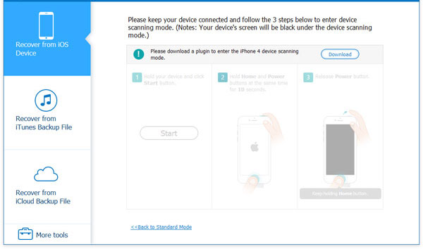 Elija la recuperación del modo de dispositivo iOS