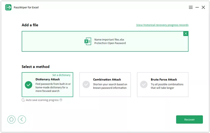Recuperación de contraseña de Excel