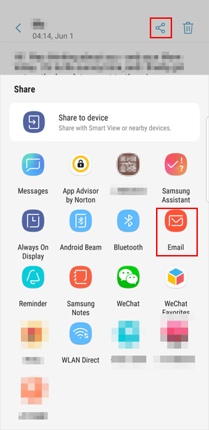 Transferir mensajes de texto de Samsung a PC con correo electrónico