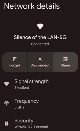 Vea una contraseña WiFi guardada en Samsung Android 10 o más nuevo