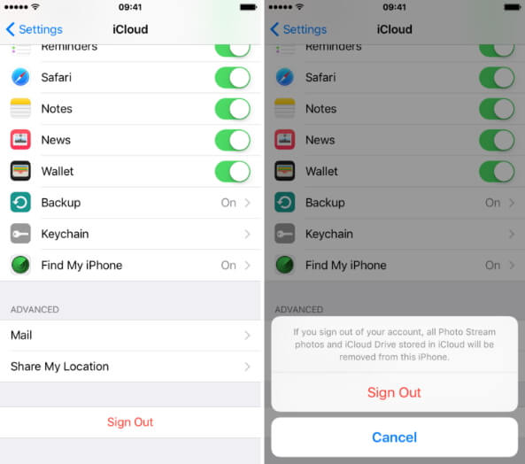 renunciar a iCloud para arreglar la restauración de iCloud pause