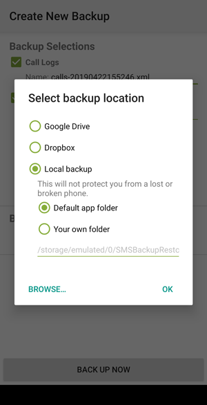 Realice una copia de seguridad de SMS a Google Drive usando SMS Copia de seguridad y restauración