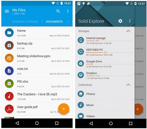 ES Explorer para Android como Solid Explorer