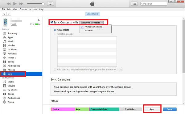 Transfiera archivos de iPhone a LG con iTunes