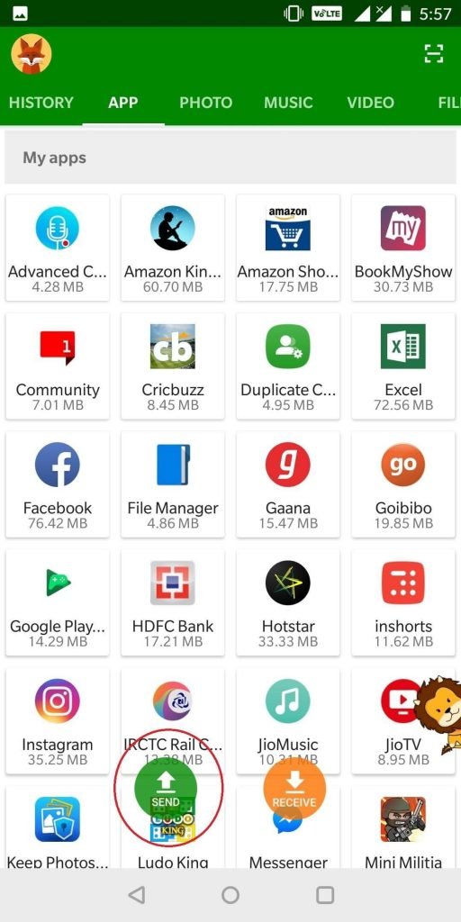 Transfiera imágenes de Android a iPhone a través de Xender Enviar