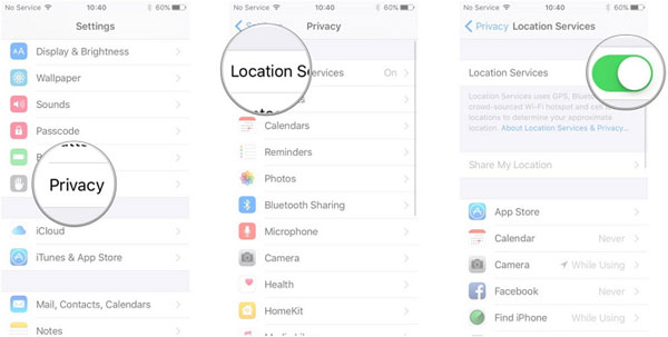 Cambiar la ubicación en la aplicación Hily desde la configuración en iPhone
