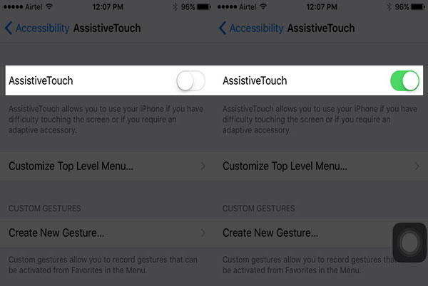 Apague iPhone con ASHISTIVETOUT