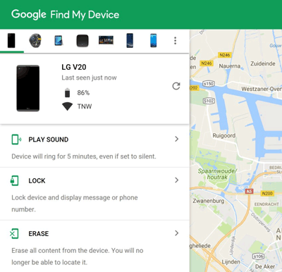 Desbloquee el pin para Android con Find My Device