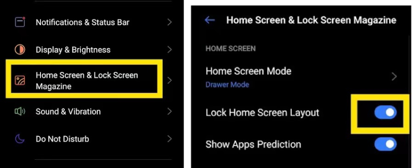 Desbloquee la pantalla de inicio en Oppo o Realme