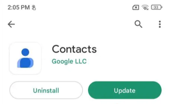Actualizar la aplicación de contactos para solucionar todos mis contactos desapareció