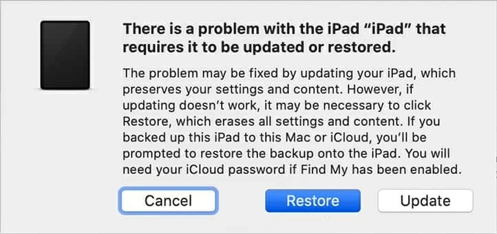 Restaurar iPad a reinicio de fábrica