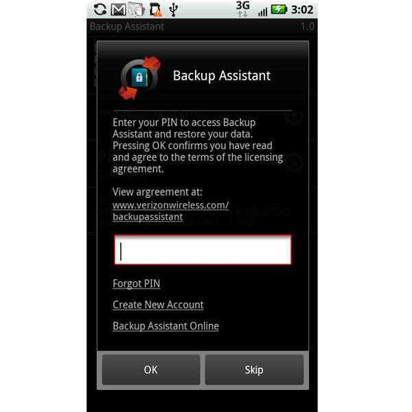Transfiera los contactos de Verizon con Asistente de respaldo