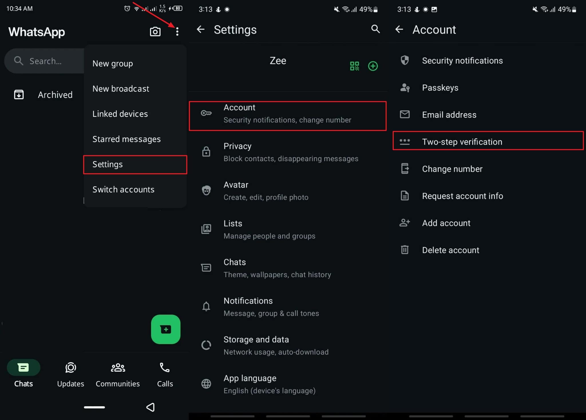 Acceder a la verificación de dos pasos en Android
