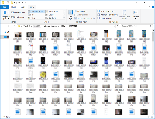 Cómo obtener videos grandes de iPhone a computadora a través del Explorador de archivos