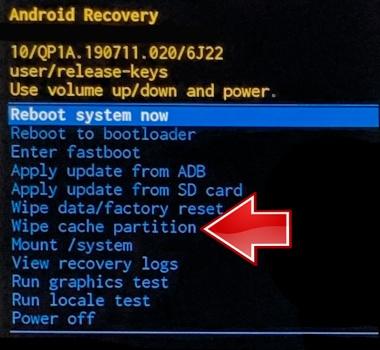 corrige Android No acepte el error de contraseña al borrar la partición de caché