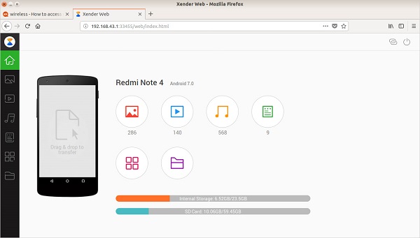 aplicación de transferencia de archivos de Android