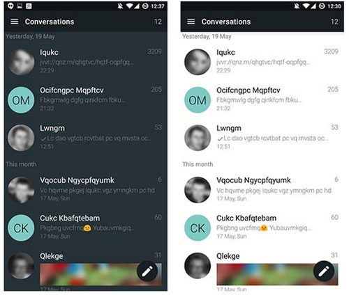 Administrador de mensajes de texto de Android como Yaata SMS